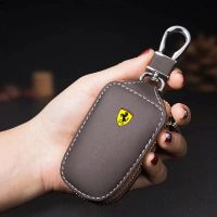 เคสหนังกระเป๋าสตางค์ที่ใส่กุญแจรถโลโก้เฟอร์รารีพวงกุญแจซองหนังสำหรับ Ferrari Roma F8 Portofino SF90 296 488 360 F430 GTC4Lusso 458 599 F12berlinetta 612 Laferrari