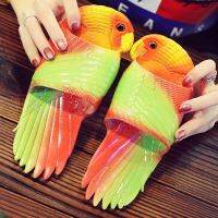 Creative Personality Parrot Slippers Female Summer Parent-child Children Lovely Bath Home Go Out Beach Bird Sandals Flip Flops