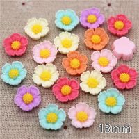 50PCS 13mm Mix Colors New Resin Flowers Flatback Cabochon DIY Jewelry/Craft Decoration