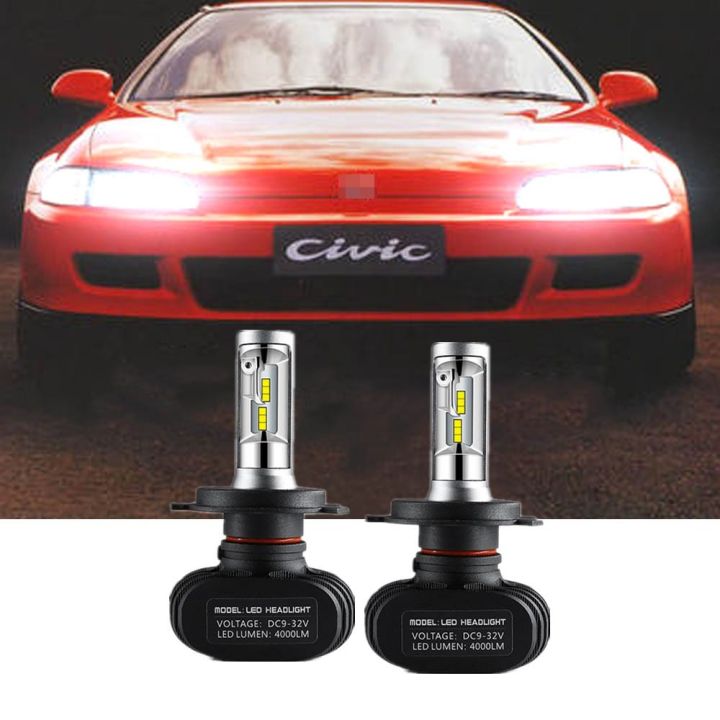 ไฟหน้ารถยนต์-led-h4-6000k-สีขาว-สําหรับ-honda-civic-1992-1995-2pcs
