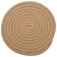 Round Braided Placemats Set of 6 Jute Handmade 7 Inch Heat Resistant Thick Hot Pads Mats Coaster