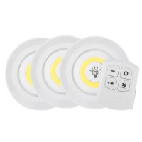 5W Super Bright Cob Under Cabinet Light LED Wireless Remote Control Dimmable Wardrobe Night Lamp Home Bedroom Kitchen Nightlight Night Lights