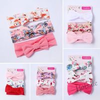 【hot sale】♙✥ C10 3Pcs/Set Baby Bows Headband Floral Print Elastic Headbands Baby Accessories