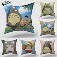 เคสหมอน Totoro Kawaii My Neighbor ขนาด45*45CM,ที่คลุมเบาะเอวรถโซฟาตกแต่งบ้านห้องแมวอะนิเมะญี่ปุ่นปลอกหมอน