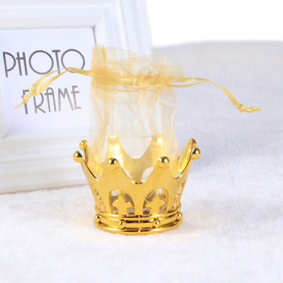 【cw】pcs Golden Crown Shape Candy Bag Wedding party Yarn Drawstring Gift Bag Favor Pouches Treats Pouches Table Decoration