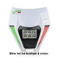 White Comp 2 Powerzone Motorcycle LED Headlight Headlamp Head Light Supermoto Fairing For KTM EXC SXF MX Dirt Bike Enduro LED Headlight