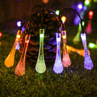 Led Solar Water Drop Light String Holiday Garden Christmas Decoration Christmas Tree Pendant Holiday Lighting 8 Functions
