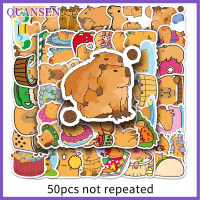 QUANSEN 50pcs การ์ตูน capybara สติ๊กเกอร์น่ารักกันน้ำ Animal Sticker กระเป๋าเดินทาง decal