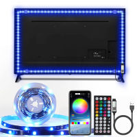 บลูทูธไฟ LED Strip TV Backlight USB ขับเคลื่อนแถบ LED RGB 5050 สำหรับ 24-60 "ทีวีกระจก PC APP ควบคุม 5V โคมไฟตกแต่ง-asferttyre