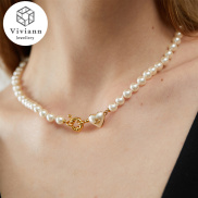 Viviann Original Heart Pearl Necklace Premium Vintage Clavicle Chain