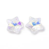 10pc Electroplate Glass Charms Faceted Star Clear AB 13x13.5x7mm Hole: 1.2mm