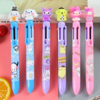 Sanrio Kawaii การ์ตูนปากกาลูกลื่น6สีปากกาลูกลื่นน่ารักที่มีสีสันกราฟฟิตีบัญชีมือปากกามาร์กเกอร์เด็กเครื่องเขียน