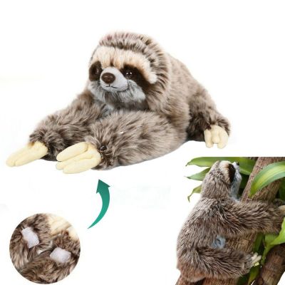 YUNMENG ของขวัญวันเกิด น่ารัก ตุ๊กตาสัตว์ ตุ๊กตาสัตว์โกหก น่ากอด Three Toed Soft Plush Sloth Sloth Plush Toy ตุ๊กตา Sloth Critters ของเล่น Sloth ยัดไส้
