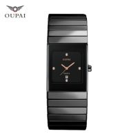 OUPAI Ceramic Black Business Fashion and Casual Watch Men Waterproof Antique Old Fashion Black Ceramic Bracelet Sport Watches