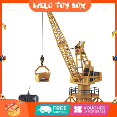 1:12 Remote Control Tower Crane Toy Simulation Wire Control Electric Engineering Vehicle Model For Boys Collection