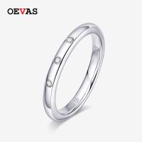 OEVAS 925แหวนเงิน D สีแหวนมอยส์ซอไนต์สำหรับผู้หญิงรูรับแสงเครื่องประดับแหวนแต่งงานประกาย