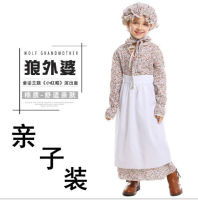 ? Popular Clothing Theme Store~ Childrens Day Stage Costume Parent-Child Dress Wolf Grandma Dress Kindergarten Performance Pastoral Maid Dress