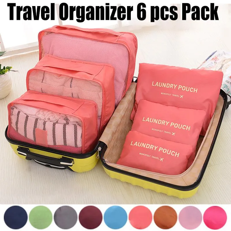 6pcs Travel Storage Bag Set Multi-functional Durable Breathable