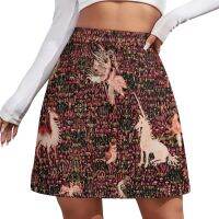 【CC】♧  MEDIEVAL BESTIARY AnimalsMillefleurs Pink Floral Tapestry Skirt