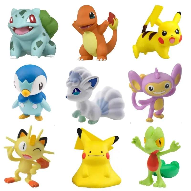 TOMY WCT Super Cute Pokemon Figures Kawaii Pikachu Piplup Vulpix ...