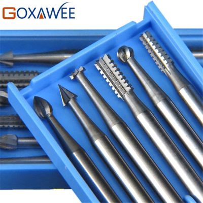 【Worth-Buy】 Goxawee 6ชิ้น Burs สำหรับ Dremel อุปกรณ์เครื่องมือไฟฟ้าโรตารี่สว่านขัด Burs 009/014/018/023หัวกรอเหล็กเครื่องมือขัด