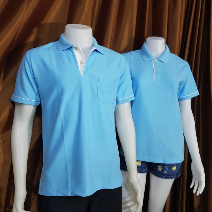 เสื้อโปโลสีฟ้าตัวเปล่า-เสื้อโปโลทำงาน-เสื้อโปโลผู้ชาย