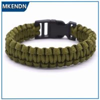 Outdoor Camping Thin green Braided Weave Plastic Buckle Paracord Survival