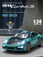 1:24 Porsche 911 Turbo S รถสปอร์ตรุ่นสะสม D Iecast และของเล่นยานพาหนะสำหรับเด็กเด็กรถของเล่นรถขนาดเล็กรุ่น