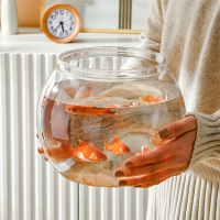 ถังชาม Betta แจกันปลาทอง Aquarium Bubble Planter รอบดอกไม้ใสตกแต่งคอนเทนเนอร์ Fishbowls Decor Plastic