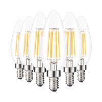 [Super bright bulb] 6ชิ้น/ล็อต LED เทียนหลอดไฟ E14อบอุ่น/เย็นสีขาวเอดิสันย้อนยุคเส้นใยโคมไฟ2วัตต์/4วัตต์/6วัตต์ C35โคมระย้าแสง AC220-240V 360องศา