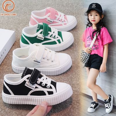 【Candy style】 YA ZHOU LONG รองเท้าผ้าใบเด็กผู้หญิง นุ่มสบาย แฟชั่นสไตล์มินิมอล ระบายอากาศได้