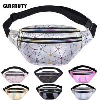 2019 Holographic Waist Bags Women Pink Silver Fanny Pack Female Belt Bag Black Geometric Waist Packs Laser Chest Phone Pouch Men Running Belt