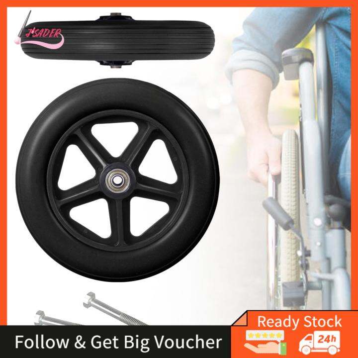 JISADER 2 Pieces Wheelchair Replacement Wheels 8" Solid Tire for