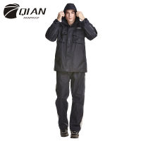 QIAN Impermeable Raincoat WomenMen Suit Rain Coat Outdoor Hood Womens Raincoat Motorcycle Fishing Camping Rain Gear Mens Coat