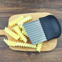 QianXing Shop Stainless steel Corrugated Potato Vegetable Carrot Crinkle Wavy Cutter Slicer