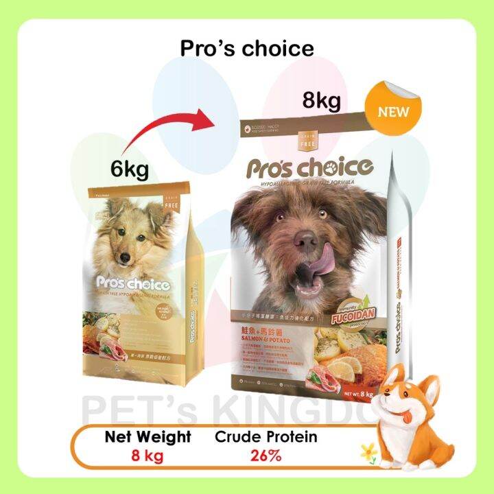 Dog food Pro's Choice Adult/Puppy Potato Salmon (NEW PACKAGING) {8KG ...