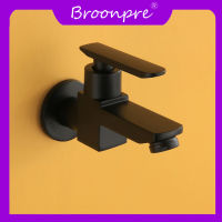 Broonpre ก๊อกน้ำสำหรับห้องน้ำสีดำทองกันน้ำกระเด็นป้องกันก๊อกน้ำในสระว่ายน้ำเข้ากับผนังก๊อกเปิดได้อย่างรวดเร็วทองแดงเย็นเดี่ยว4หัวฉีดน้ำสีทองสีดำ