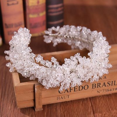 Handmade Full Crystal Rhinestone Wedding Headbands Luxury Silver Color Hairbands Women Hair Accessories Crown Bridal Jewelry