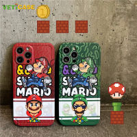 ช่างประปา Super Mario Luigi Toad เคสโทรศัพท์แบบเต็มเลนส์สำหรับ Apple IPhone 13 12 11 Pro X XS Max XR 8 7 Plus SE2เคสซิลิโคนนิ่มป้องกันด้านหลังเคสมือถือสีแดงสีเขียวสีดำ