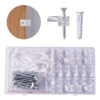 25 Sets Mirror Holder Clips Kit Clear Glass Retainer Mounting Hanging Hardware for Fixing Frameless Door