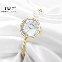 ZZOOI IBSO Adjustable Women Bracelets Ladies Watch Quartz Pearl Wristwatch Watch Women Luxury Elegant Ladies Accessory Lover Watches