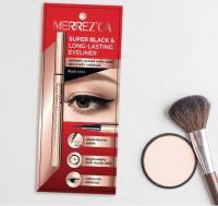 Merrezca Super Black &amp; Long-Lasting Eyeliner 0.8g เมอร์เรซก้า อายไลเนอร์ หัวเมจิกเส้นเรียวเล็ก กันน้ำ กันเหงื่อ