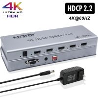 4K60hz 1X4 HDMI 2.0 Splitter HDCP2.2 1080P 1 In 4 Out จอแสดงผลกระจกหลายหน้าจอสำหรับ Ps3 Ps4กล้องพีซีไปยังทีวีโปรเจคเตอร์