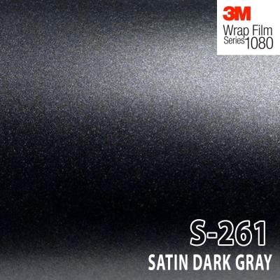 3M Wrap Film series 1080 สติ๊กเกอร์ติดรถแบบด้านซาตินสีเทาเข้ม (30ซม.x30ซม.)