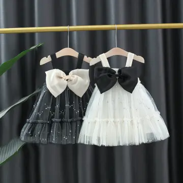 Black and white dresses for little girls sale