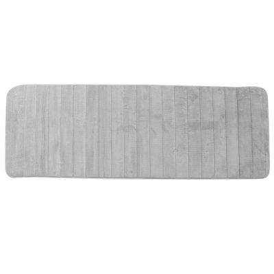 Memory Foam Soft Bath Mats - Non Slip Absorbent Bathroom Rugs Extra Large Size Runner Long Mat for Kitchen Bathroom Floors 60X160cm, Grey
