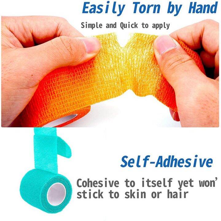 18-pcs-self-adhesive-sports-bandages-2-inch-5cm-each-roll-first-aid-band-elastic-tape-for-wrists-ankles-sports-injuries