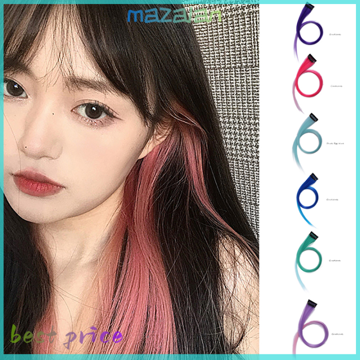 mazalan-วิกผมชิ้นสีแขวนหูวิกผมผม-w-คลิป-gradient-wigs-ผมยาวที่มองไม่เห็น