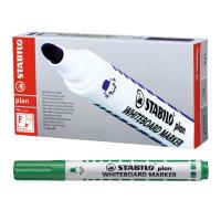STABILO สตาบิโล Plan ปากกาไวท์บอร์ด ไวท์บอร์ด หัวกลม ขนาด 2.5-3.5 mm. - สีเขียว จำนวน 12 ด้าม (กลิ่นไม่ฉุน)