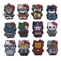 ♞✖ Cartoon Cat Tactical Monkey Embroidery Patch Army Fan Tactical Style Cartoon Character Gun Girl Hook and Loop Armband Badge DIY